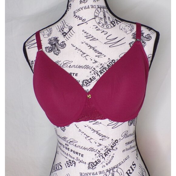 🆕NATORI Bliss Full Underwire T-Shirt Bra 34DD Dark Cherry #721154 - Picture 6 of 9